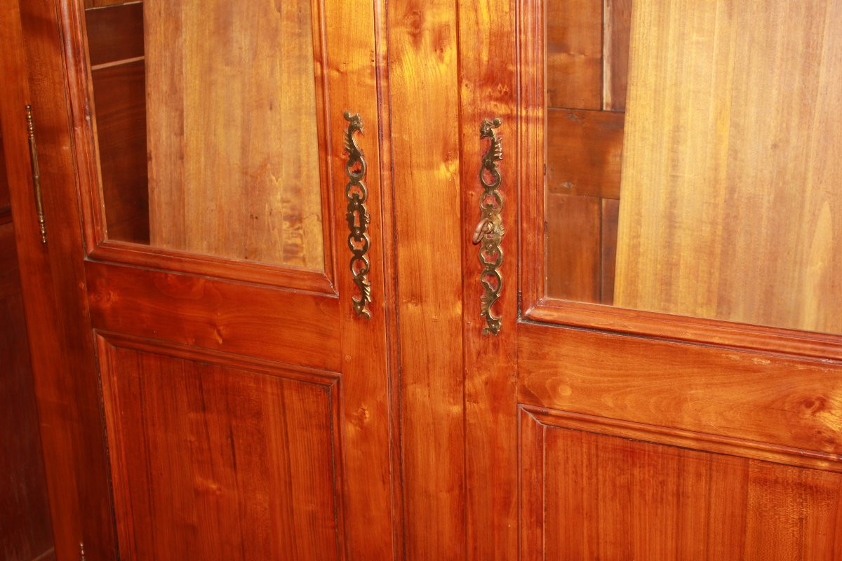 Grande Libreria Provenzale a 2 Porte in Legno di Rovere-photo-3