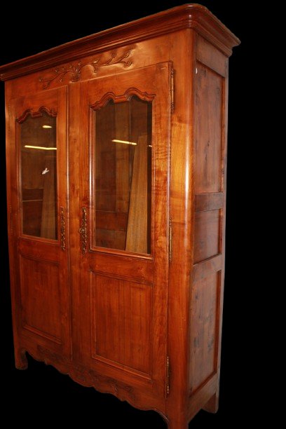 Grande Libreria Provenzale a 2 Porte in Legno di Rovere-photo-1