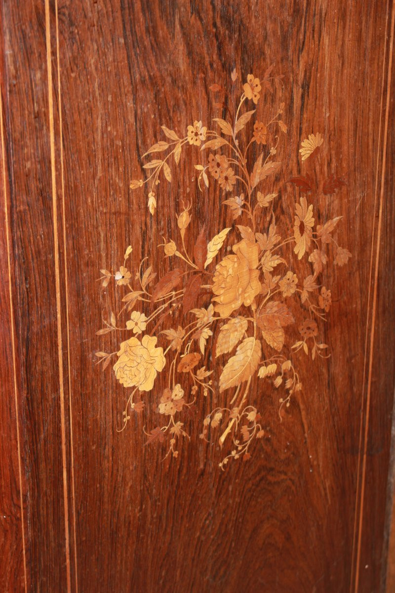 Settimino Francese di fine 1800 Riccamente Intarsiato Carlo X-photo-1