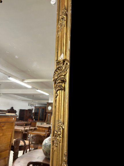 Specchiera Francese Stile Luigi XV Dorata con Ricca Cimasa-photo-2