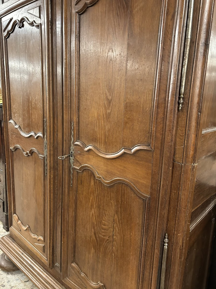 Grande Armadio Francese a 2 Porte Stile Provenzale In Legno di Rovere-photo-3