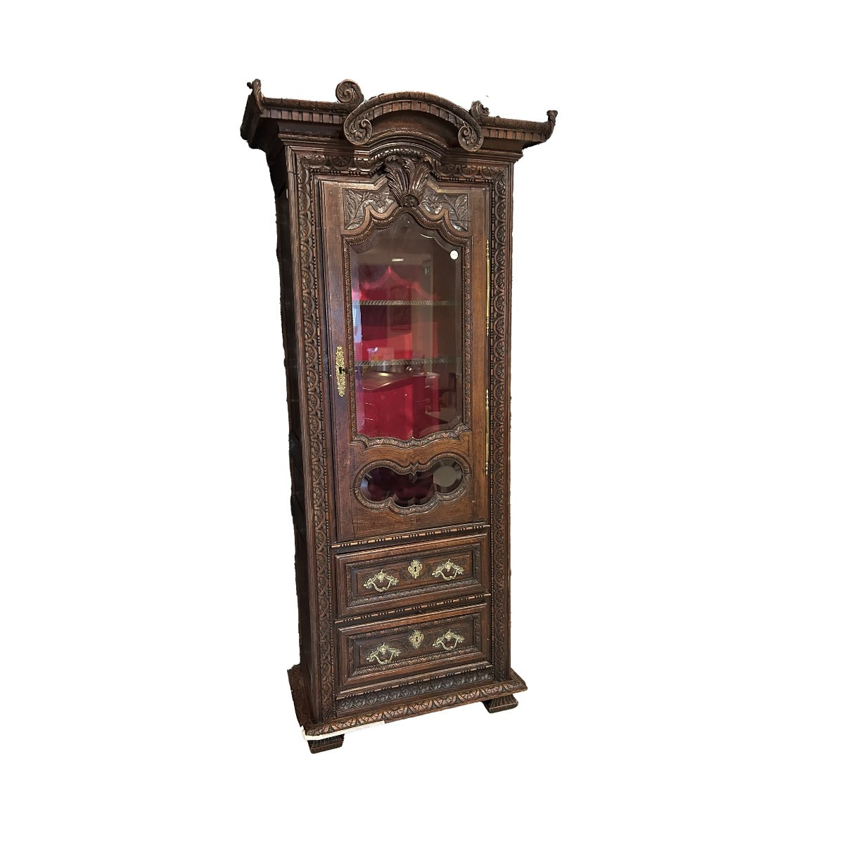 Particolarissima Vetrina Francese del 1800 riccamente Intagliata