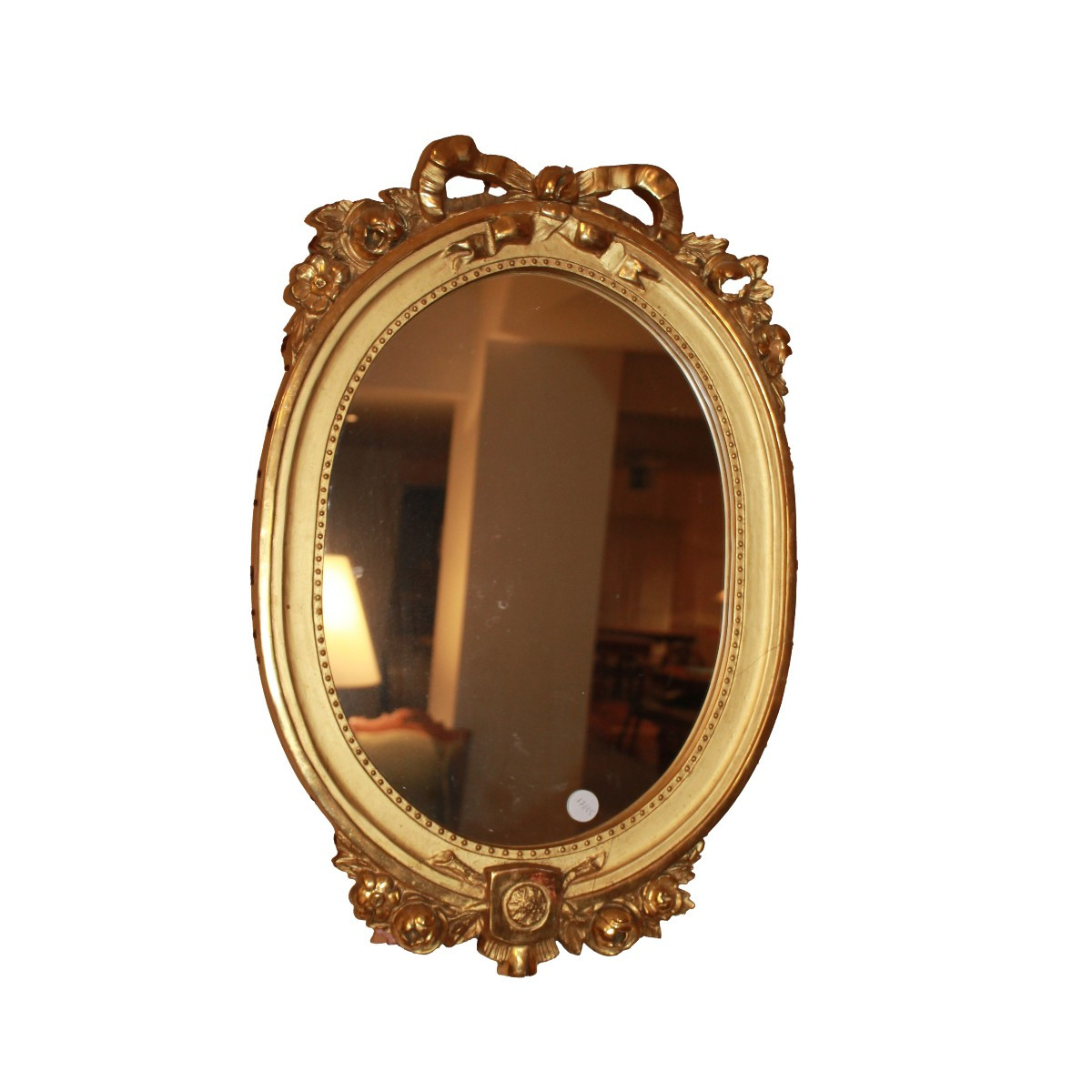 Piccola Specchiera Ovale Francese di fine XIX secolo