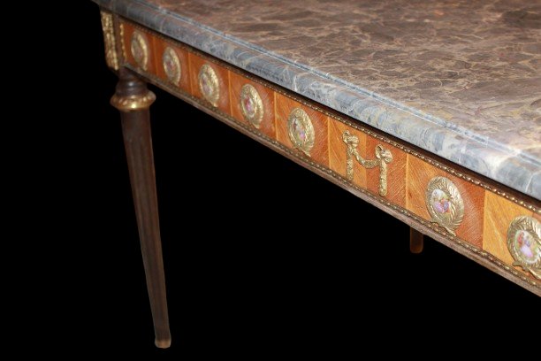 Tavolino Basso da Salotto Francese del XX secolo stile Luigi XVI-photo-3