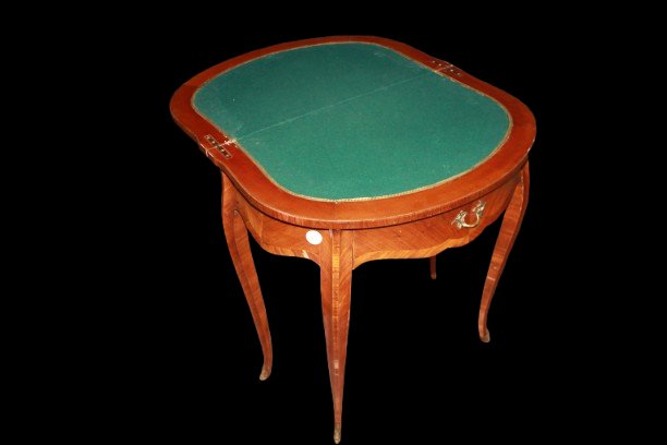 Tavolino da Gioco Stile Luigi XV Francia XIX secolo Intarsio Floreale-photo-4