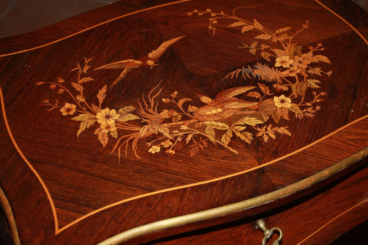 Toilette Francese stile Luigi XV del 1800 Intarsiata-photo-2