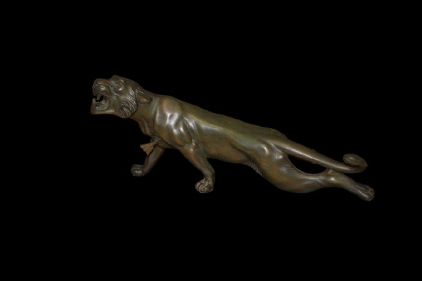 Scultura in bronzo Pantera Art Decò XX secolo-photo-3