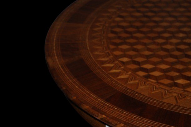 Grande Tavolo Sorrentino Circolare XIX secolo in Noce-photo-2