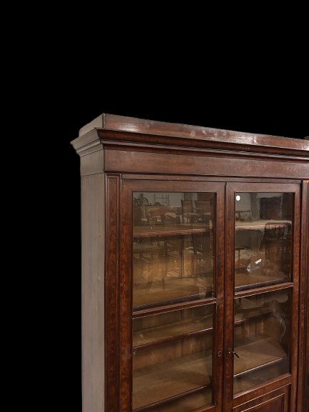 Grande Libreria Francese del 1800 a 2 Porte in Mogano stile Direttorio-photo-2