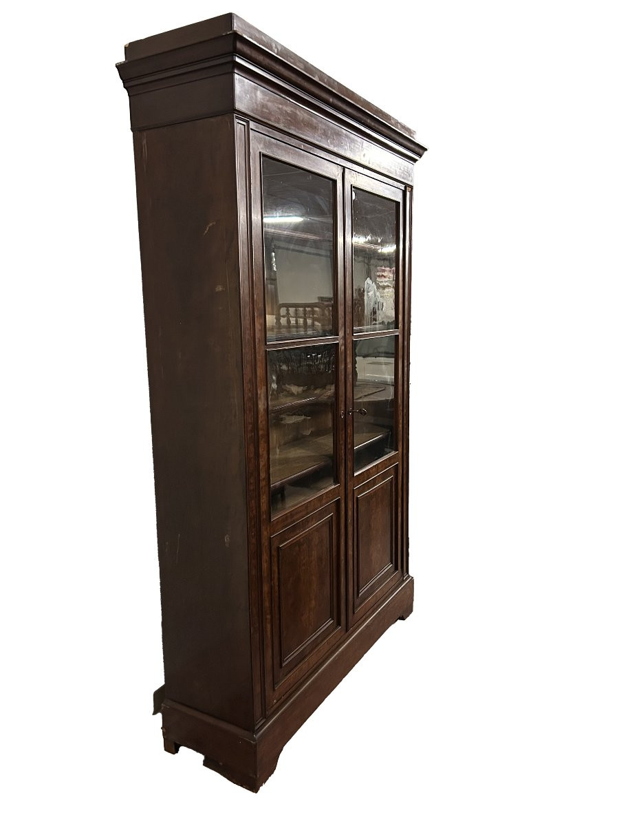 Grande Libreria Francese del 1800 a 2 Porte in Mogano stile Direttorio-photo-4
