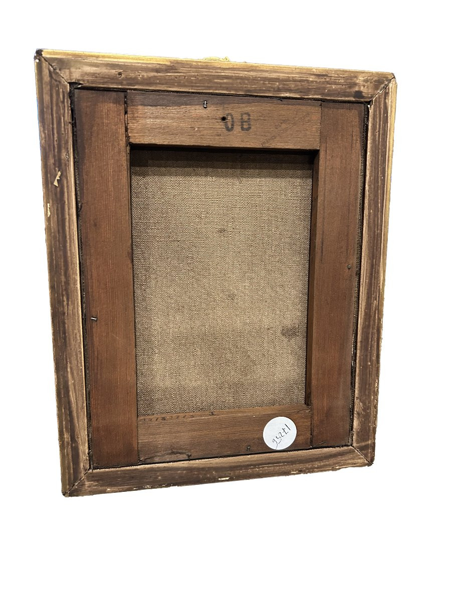 Piccolo Dipinto Francese di inizio 1900 Raffigurante Fanciulla-photo-3