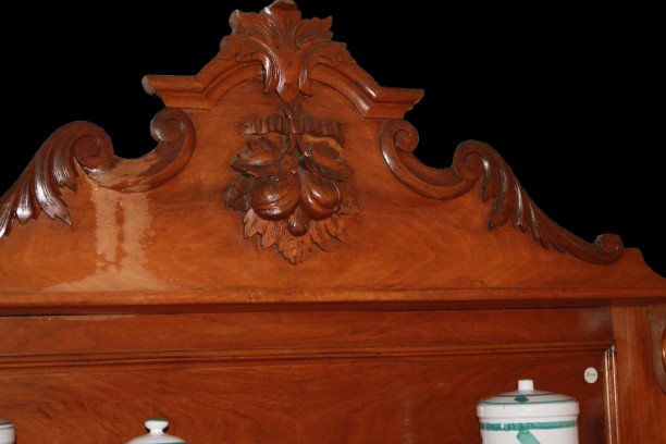 Bellissima Grande Credenza Piattaia Francese Stile Luigi Filippo XIX secolo-photo-2