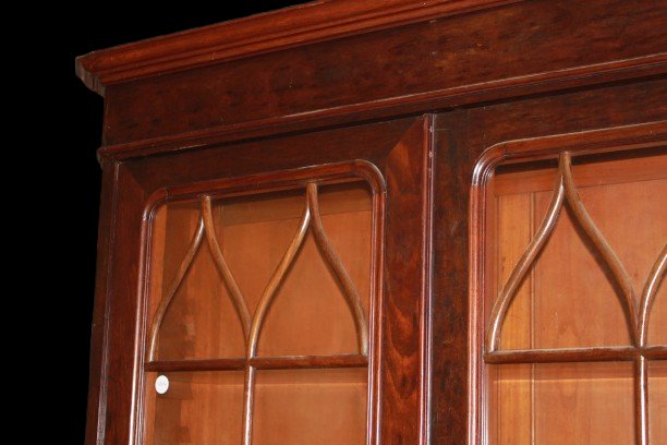 Libreria Bookcase Inglese di fine 1800 in Legno di Mogano-photo-2