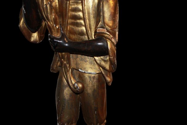 Coppia di Mori Veneziani Porta Vaso in Legno Intagliato e Dorato – XX Secolo-photo-4