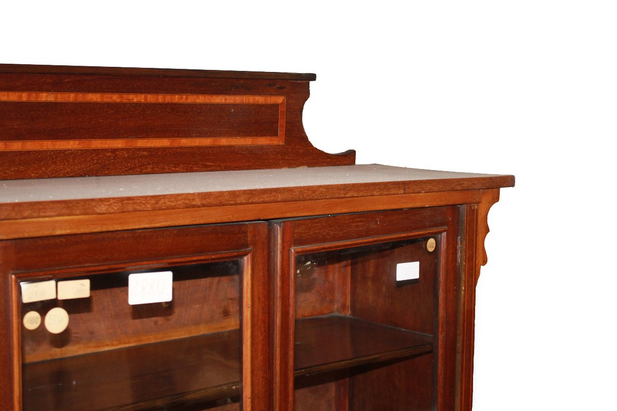 Vetrina 2 Porte Vittoriana inglese del 1800 in mogano-photo-2