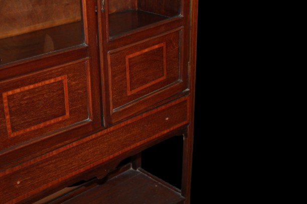 Vetrina 2 Porte Vittoriana inglese del 1800 in mogano-photo-3