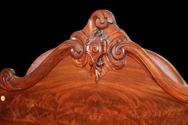 Credenza con Alzata intagliata Stile Biedermeier in Mogano XIX secolo-photo-2