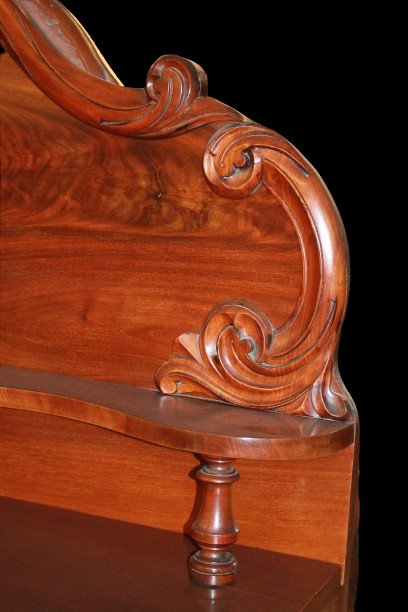 Credenza con Alzata intagliata Stile Biedermeier in Mogano XIX secolo-photo-3