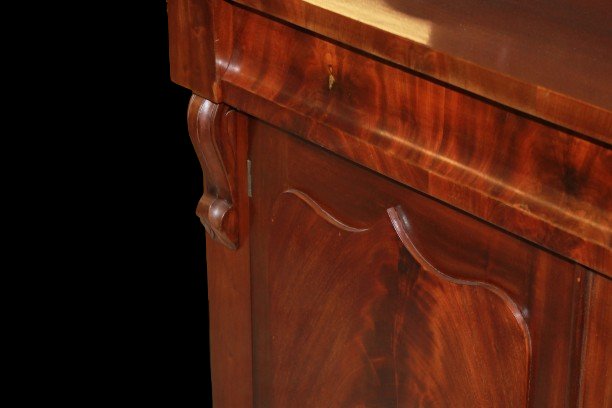 Credenza con Alzata intagliata Stile Biedermeier in Mogano XIX secolo-photo-4