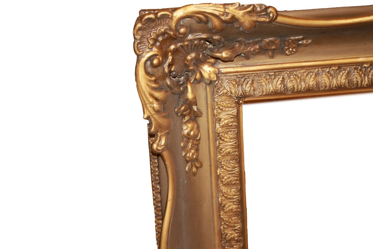 Ricca Grande Cornice Francese del 1800 Dorata-photo-2