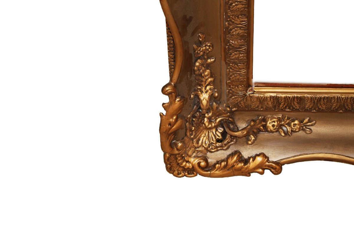Ricca Grande Cornice Francese del 1800 Dorata-photo-3