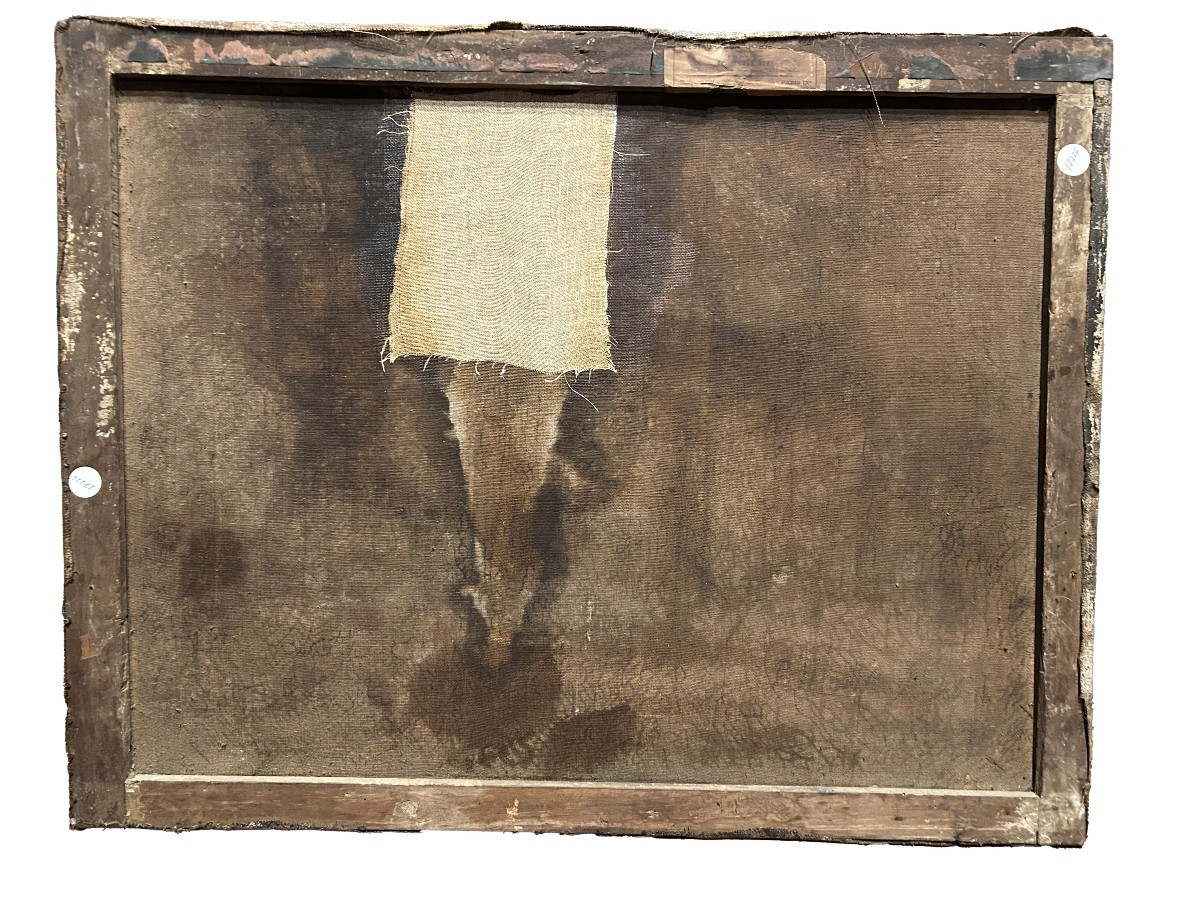 Olio su tela del XVII secolo raffigurante Santa Cecilia, patrona della musica-photo-1