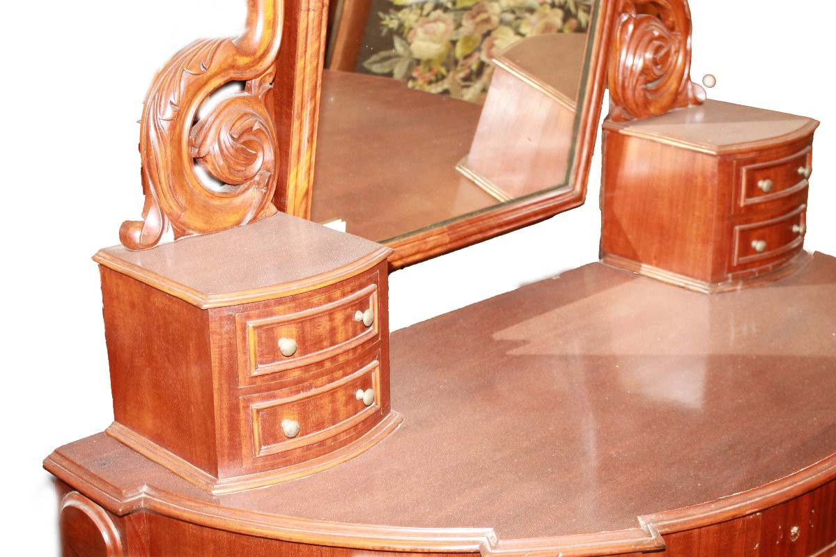 Toilette Inglese stile Vittoriano in legno di mogano XIX secolo-photo-3