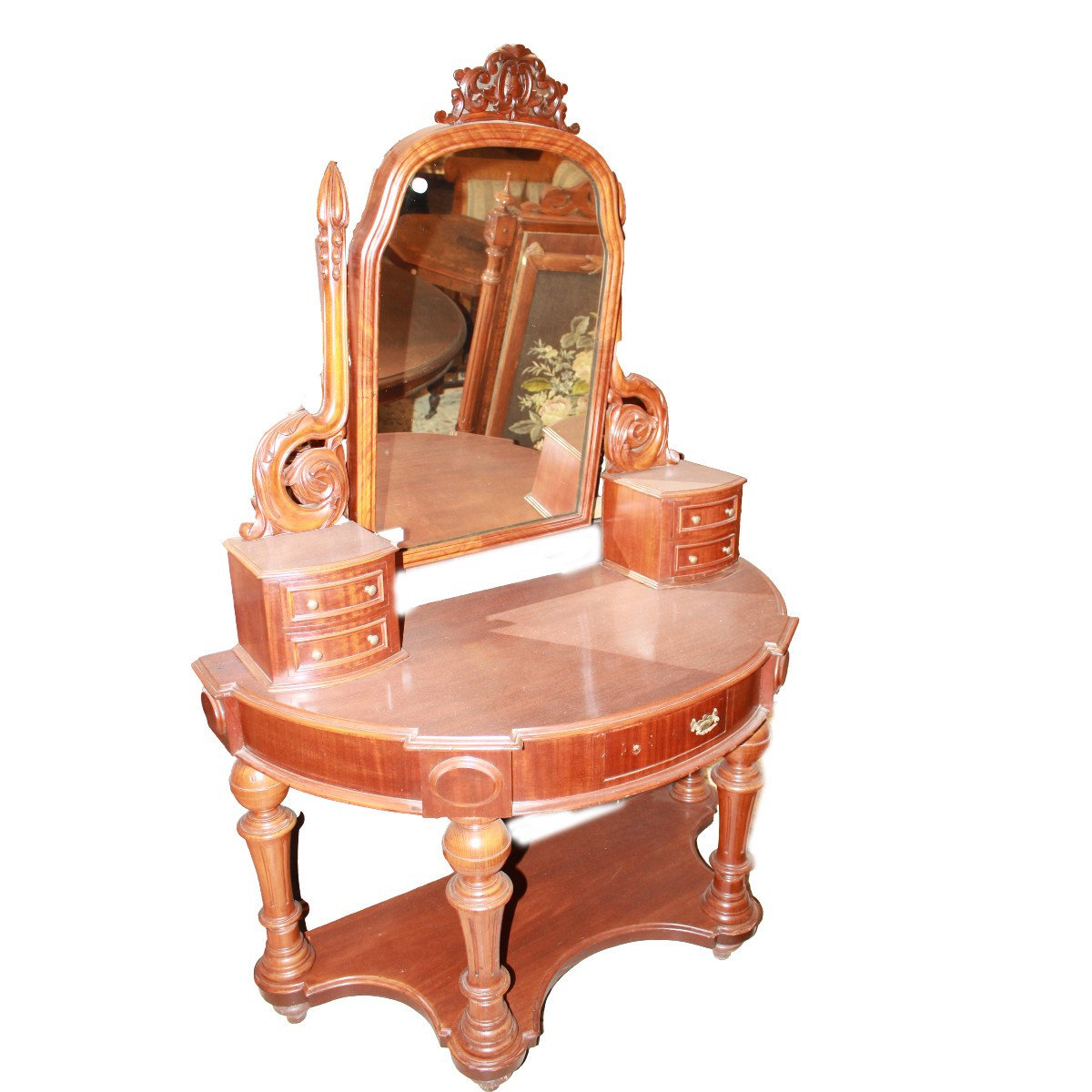 Toilette Inglese stile Vittoriano in legno di mogano XIX secolo