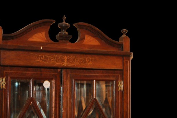 Angoliera Vittoriana in Legno di Palissandro Intarsiata XIX secolo-photo-3
