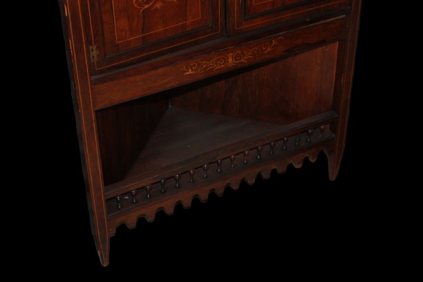 Angoliera Vittoriana in Legno di Palissandro Intarsiata XIX secolo-photo-1