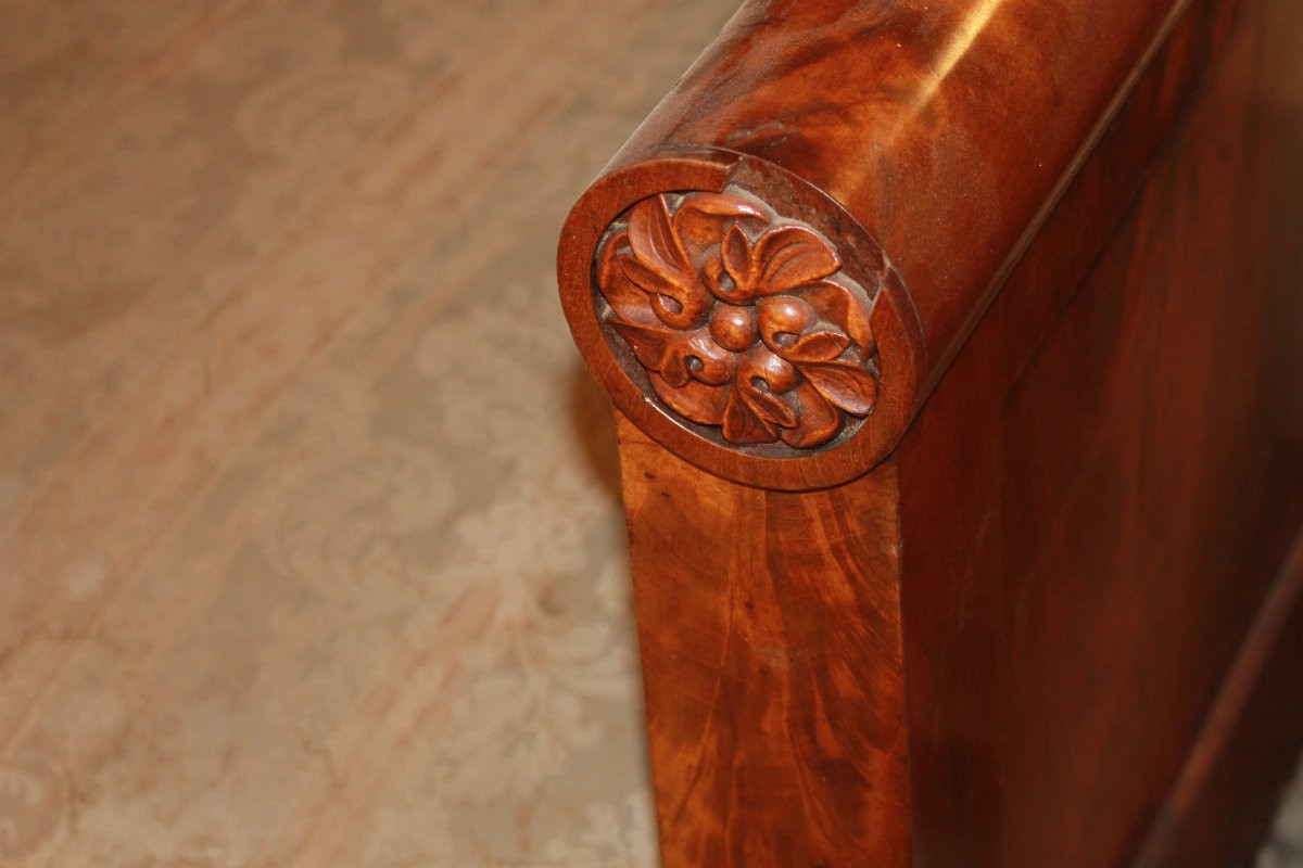 Grande Divano Biedermeier in Piuma di Mogano-photo-3