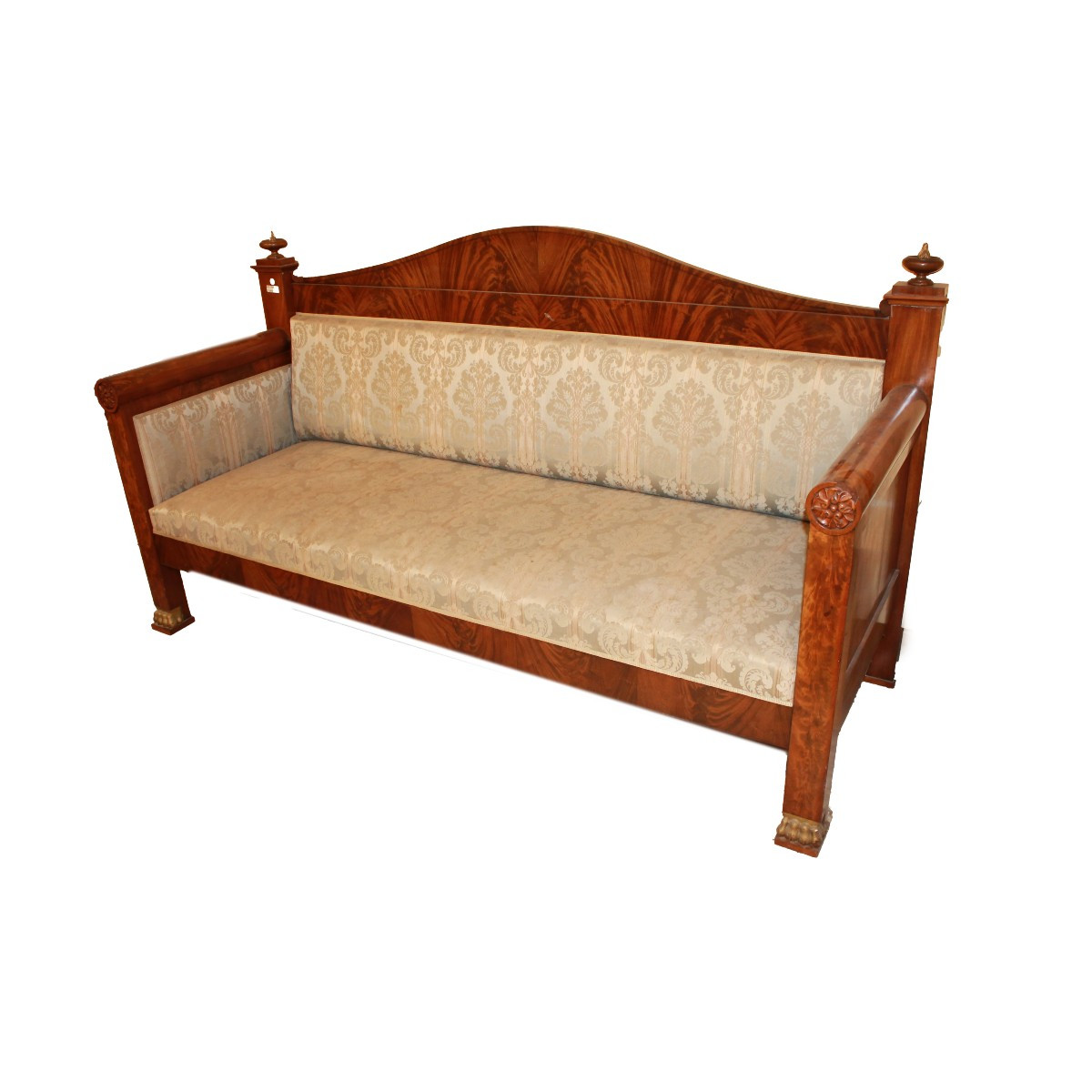 Grande Divano Biedermeier in Piuma di Mogano