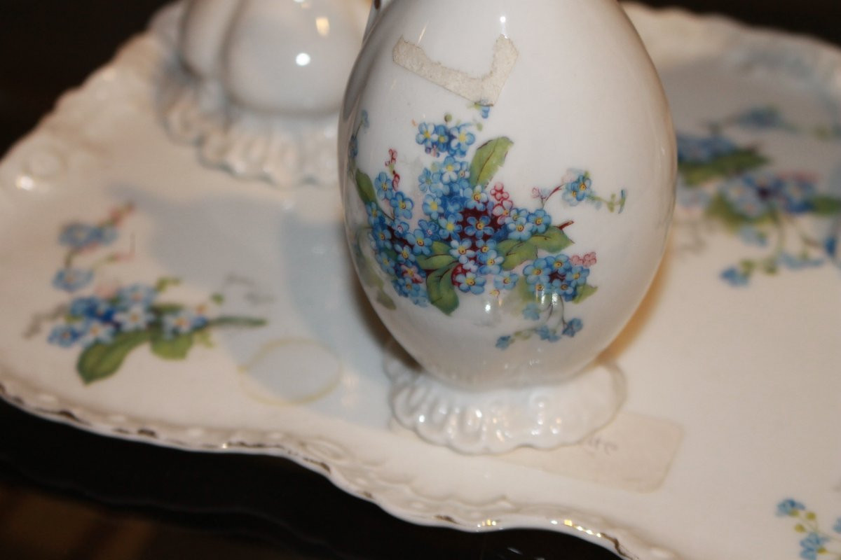 Set da Toilette da Dama candelieri e porta unguento XIX secolo-photo-2