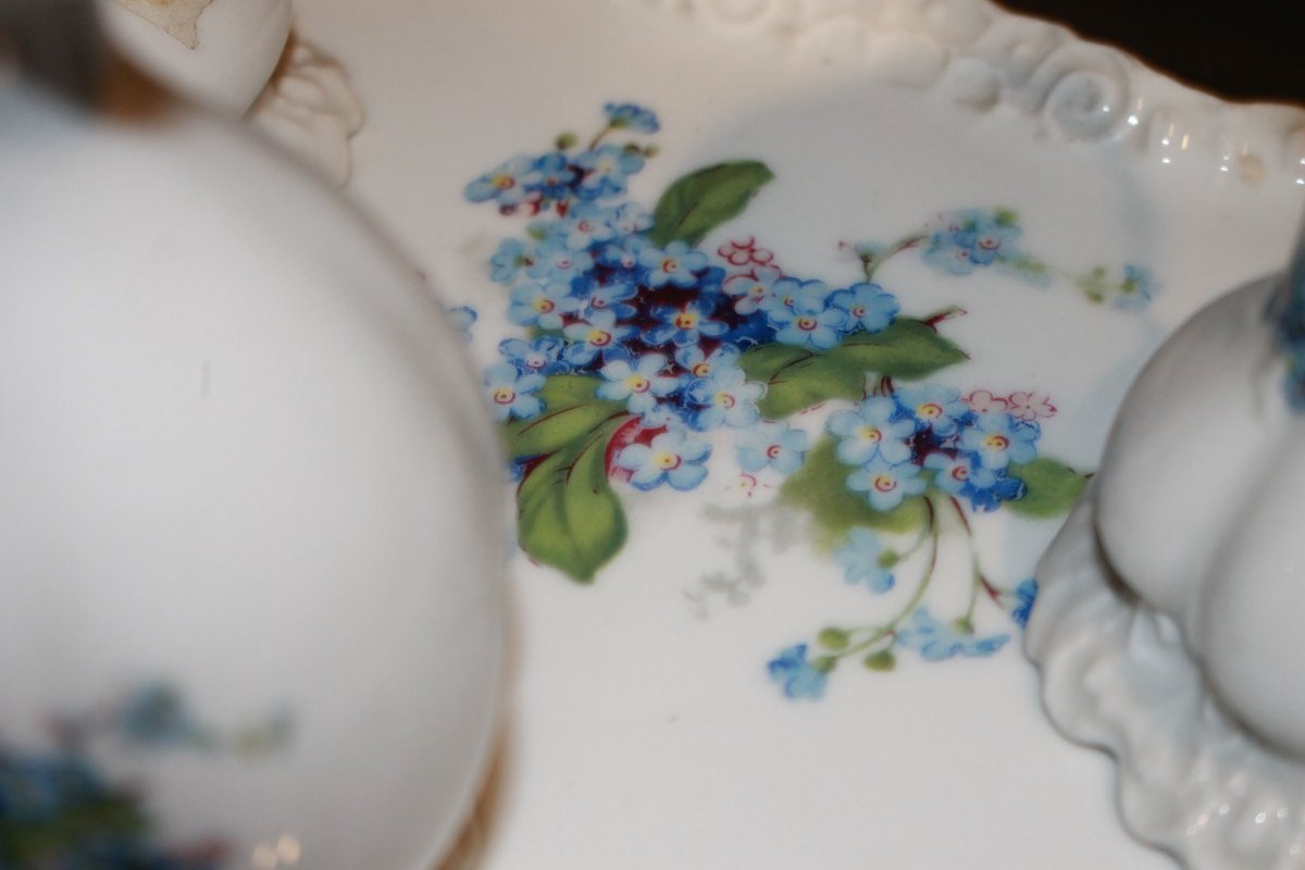 Set da Toilette da Dama candelieri e porta unguento XIX secolo-photo-3