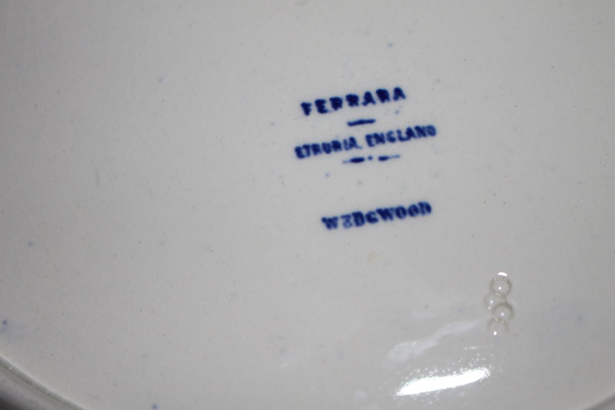 Piatto inglese In Porcellana Bianca e Blu raffigurante Ferrara-photo-4