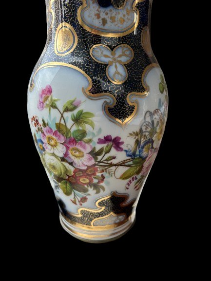 Coppia di Lampade Francesi del 1800 in Porcellana decorata-photo-2