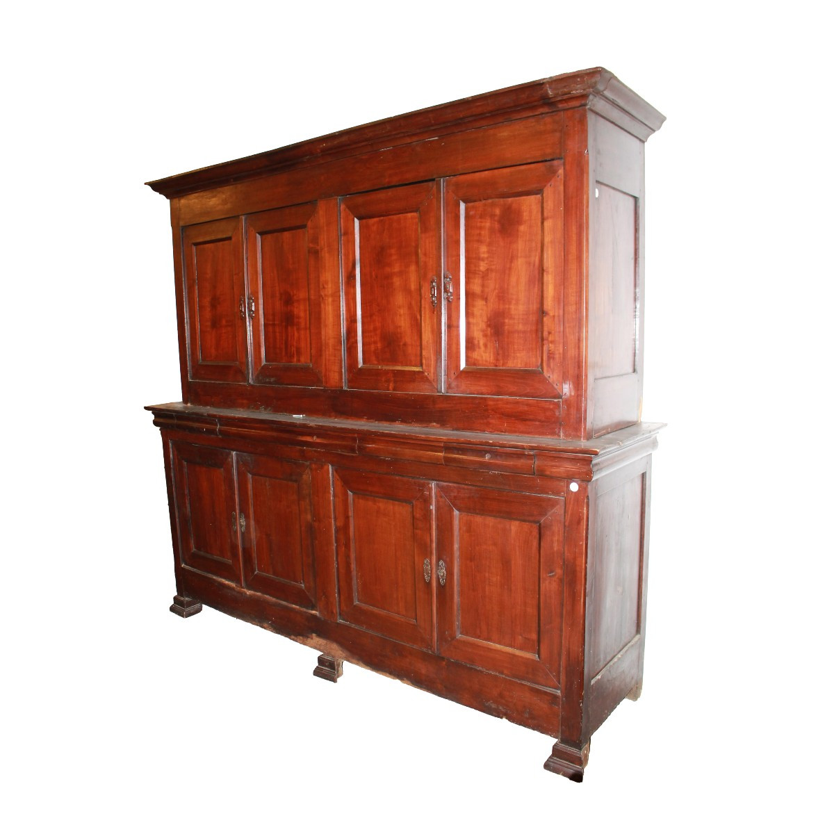 Grande Credenza Italiana Doppio Corpo a 8 Ante inizio 1800