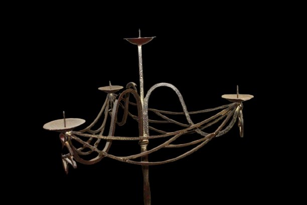 Torciere in ferro battuto stile Liberty XX secolo-photo-2