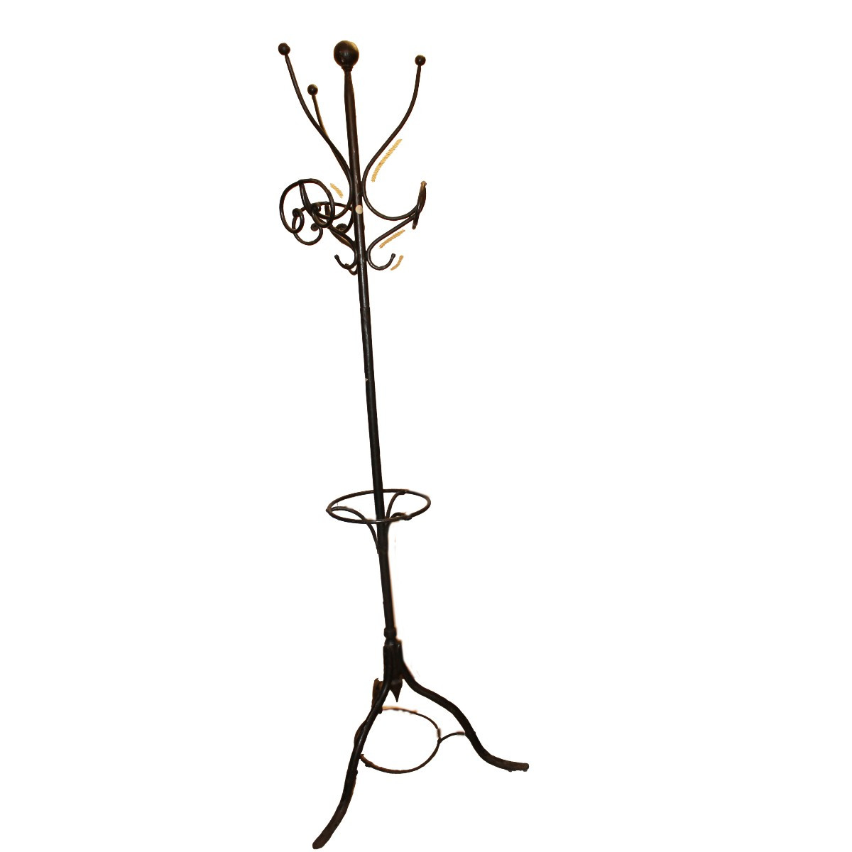 Appendiabiti da terra italiano della fine del XIX secolo, realizzato in ferro battuto