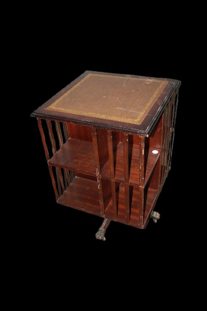 Libreria Inglese Girevole della Seconda Metà del 1800 In Mogano-photo-3