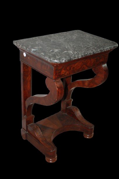 Piccola Consolle Impero con Piano in Marmo e Cassetto XIX secolo-photo-1