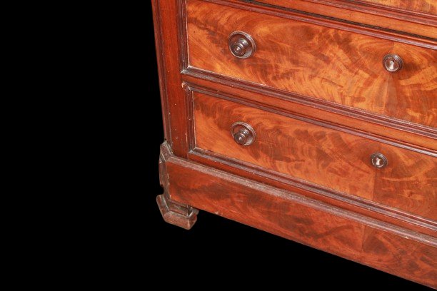 Settimanale Francese Stile Luigi Filippo in Mogano con Piano in Marmo XIX secolo-photo-3