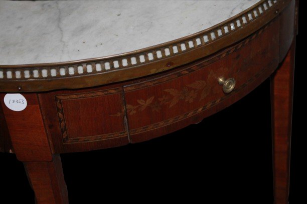 Tavolino Gueridon Francese circolare con Marmo-photo-2