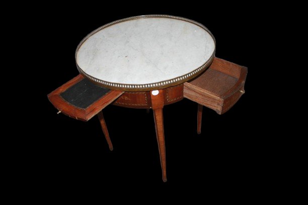 Tavolino Gueridon Francese circolare con Marmo-photo-4