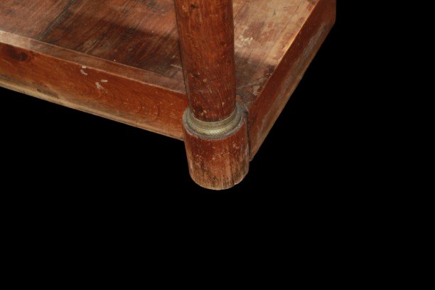 Consolle Francese Stile Impero in Mogano con Marmo e Bronzi-photo-3