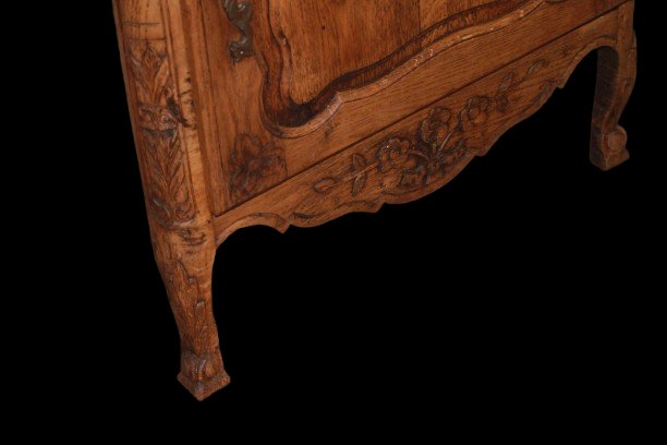 Angoliera Provenzale in legno di Rovere finemente Intagliata XIX secolo-photo-4
