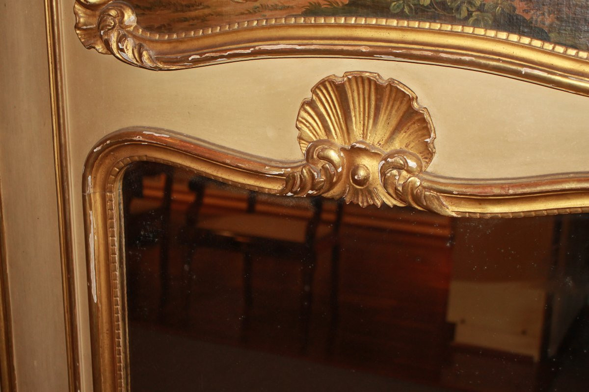 Caminiera Francese del 1800 con Dipinto Scena Galante-photo-4