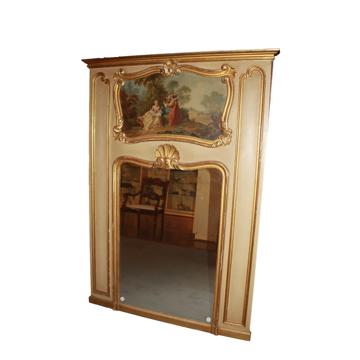 Caminiera Francese del 1800 con Dipinto Scena Galante