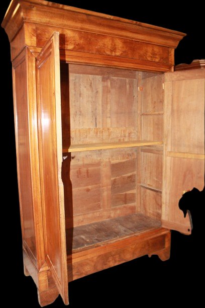 Armadio stile Luigi Filippo in legno di Noce XIX secolo-photo-4
