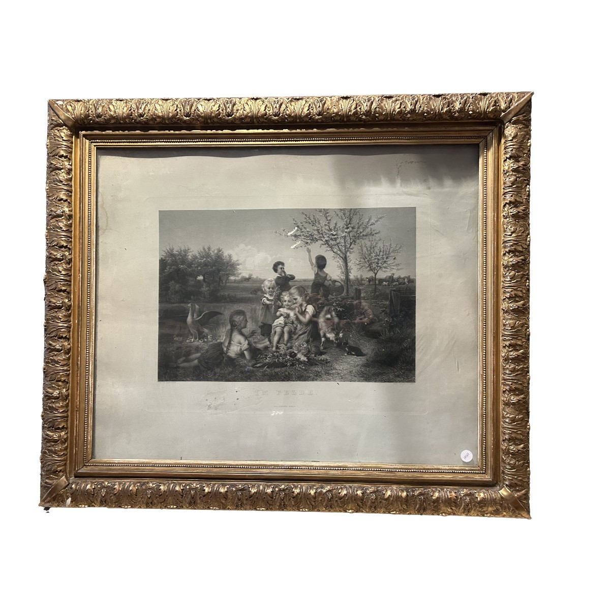 Stampa Tedesca Raffigurante Personaggi di Gusto Romantico.